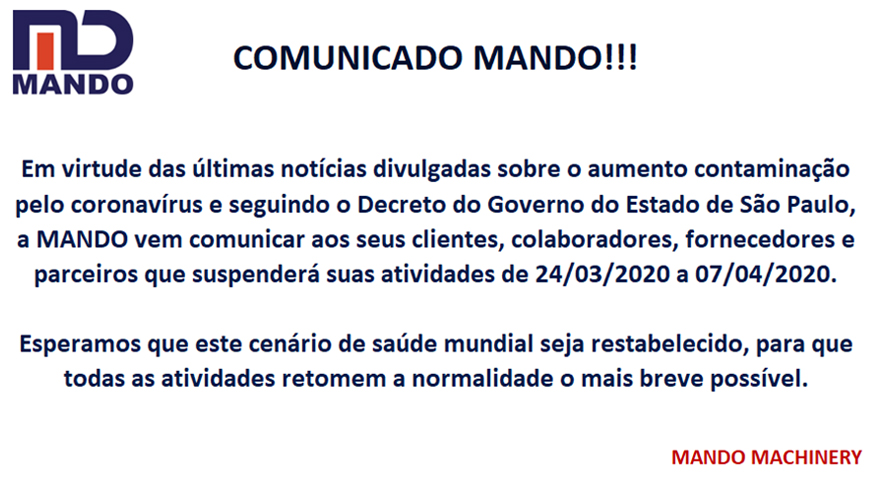 Posicionamento Mando em meio à Pandemia